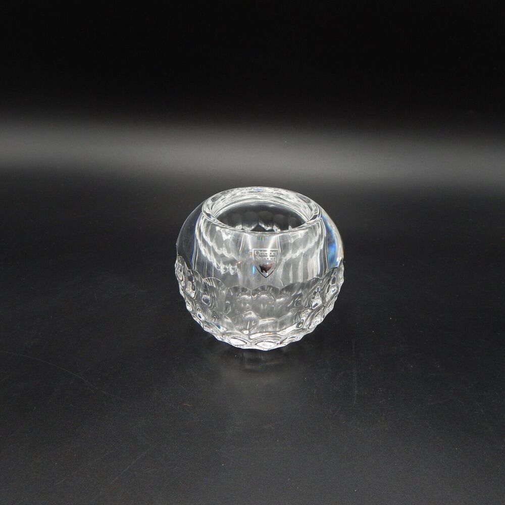 Orrefors Crystal Sphere Thumbprint Tealight Candle Holder Germany